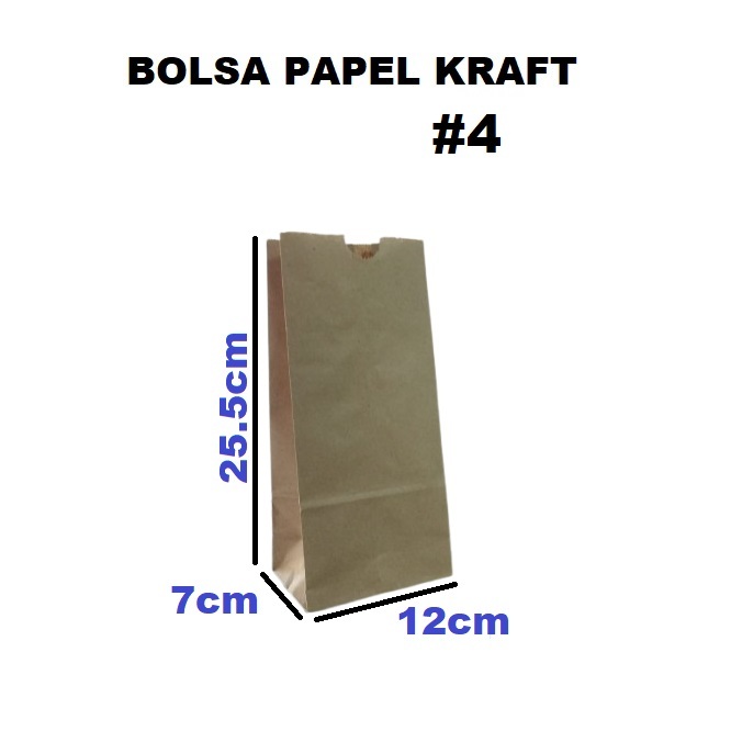 Bolsa Papel Kraft 4 Libra x 100und