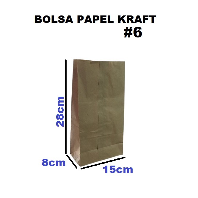 Bolsa Papel Kraft 6 Libra 100und
