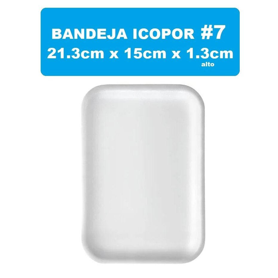 Bandeja 7 Blanca Icopor Plana 1.3cm D200701