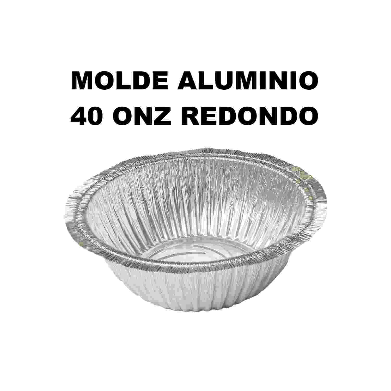 Molde Aluminio 40onz Redondo con Tapa