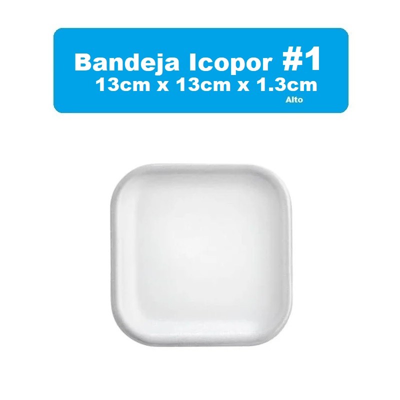 Bandeja 1 Blanca Icopor Plana 1.3cm D200101