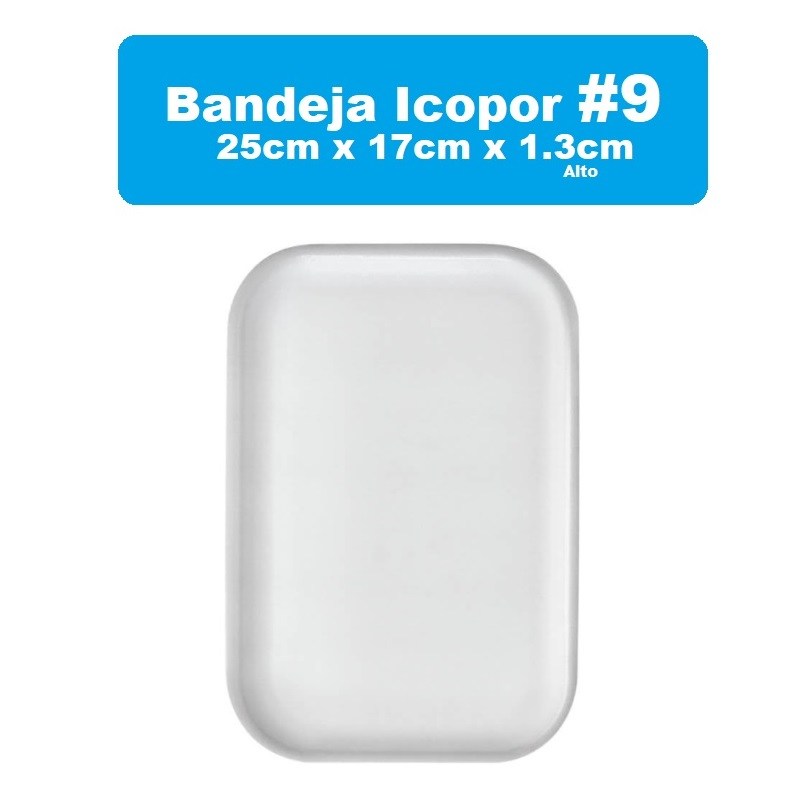 Bandeja 9 Blanca Icopor Plana 1.3cm D200901