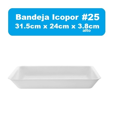 Bandeja 25 Blanca Icopor Alta 3.8cm D2152501