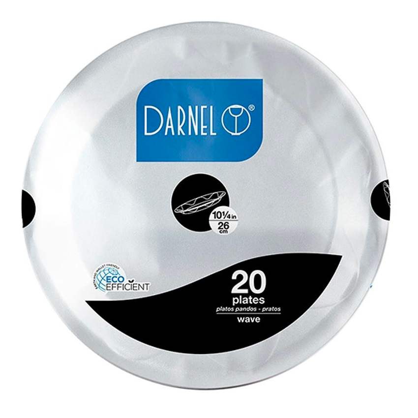 Plato 26cm Llano Icopor Blanco x 20und Darnel