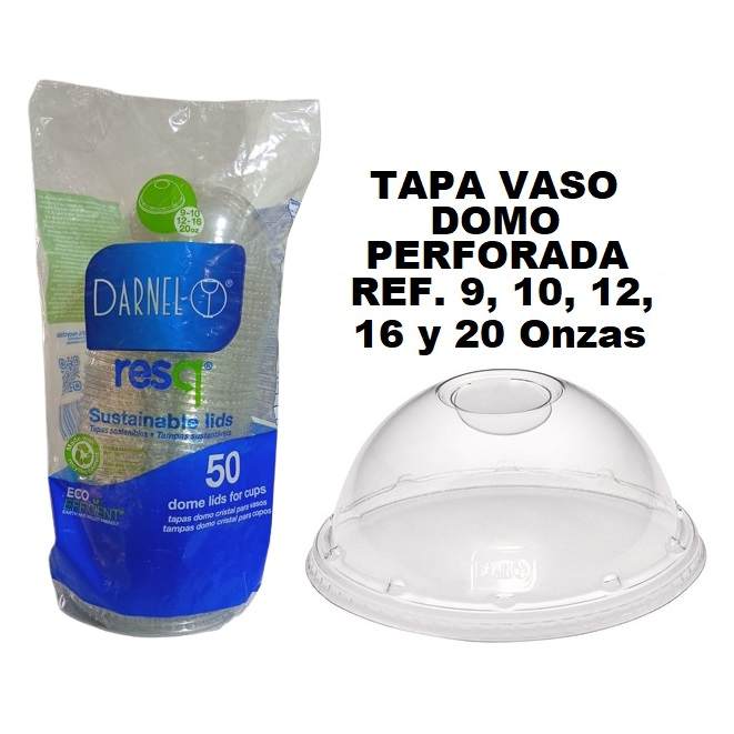 Tapa Vaso Domo Perforada x 50und Darnel