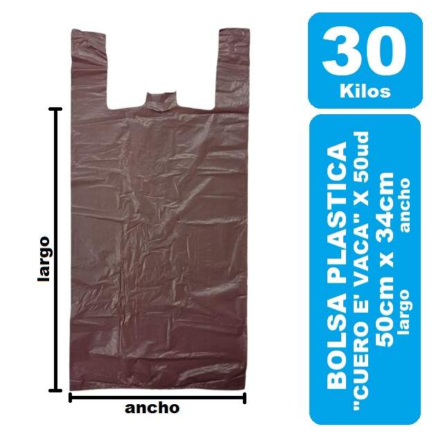 Bolsa 30 Kilos Marron Cuero e Vaca x 50und paquet