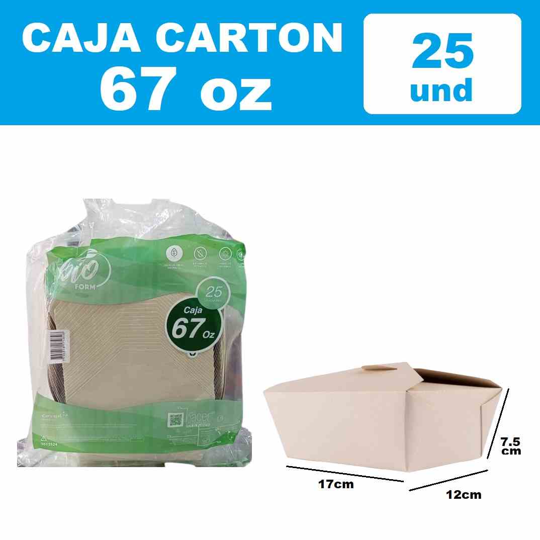 Caja Carton Grande 67onz