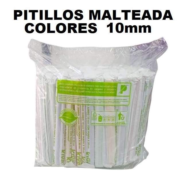 Pitillo Malteada 10mm Colores Forrados x 250und
