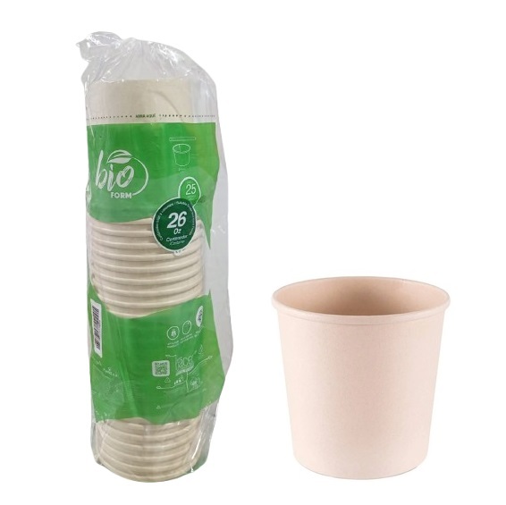 Contenedor 26onz x 25und Carton Bioform