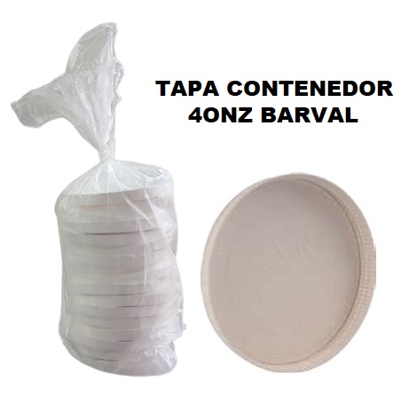 Tapa Contenedor de Carton 4onz x 25und Barval
