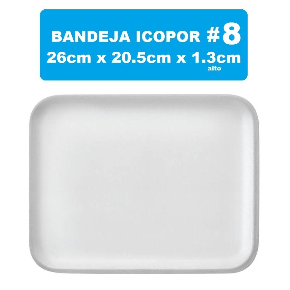 Bandeja 8 Blanca Icopor Plana 1.3cm D200801