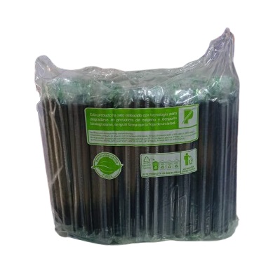 Pitillo Malteada 10mm NEGRO Forrados x 250und	