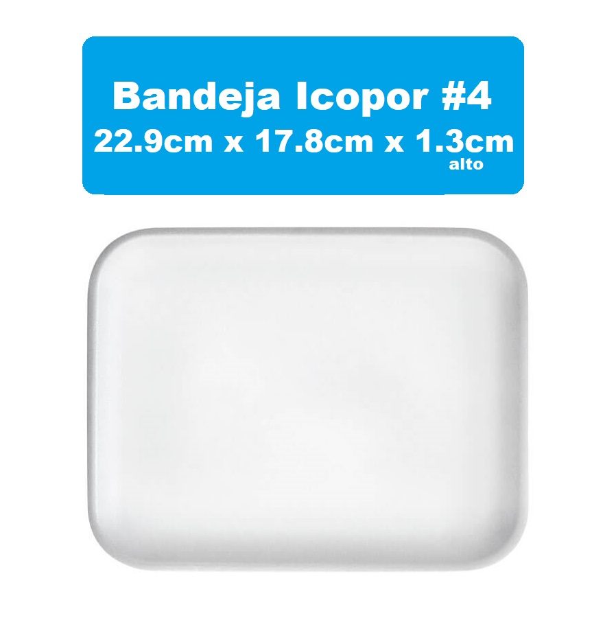 Bandeja 4 Blanca Icopor Plana 1.3cm D200401