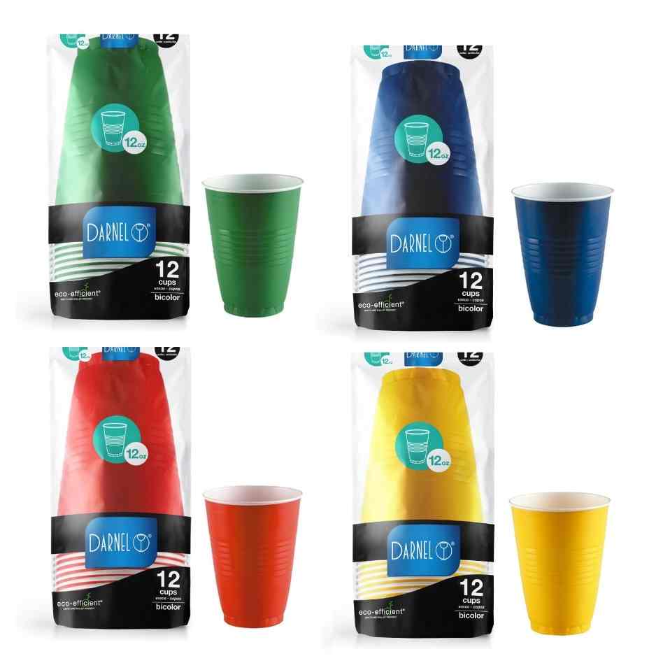 Vaso 12onz Colores x 12und Darnel