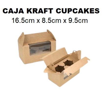 Caja Kraft 16.5x8.5x9.5 cm Cupcakes JM3936