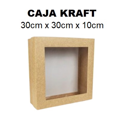 Caja Kraft 30x30x10cm Ventana JM4169