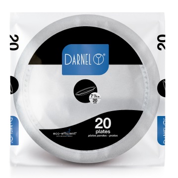 Plato 20cm Llano Icopor Blanco x 20und Darnel	