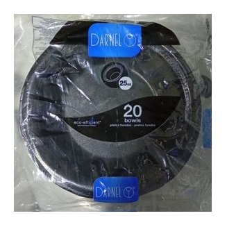 Plato 25onz Hondo Icopor Negro x 20und Darnel	