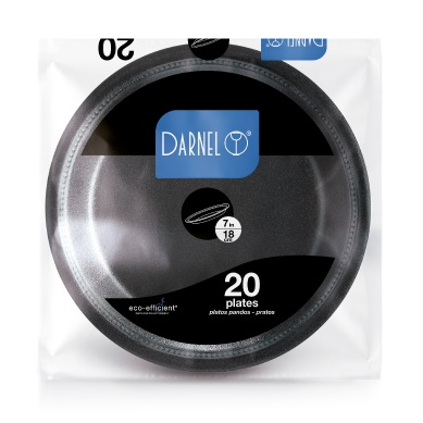 Plato 18cm Llano Icopor Negro x 20und Darnel  