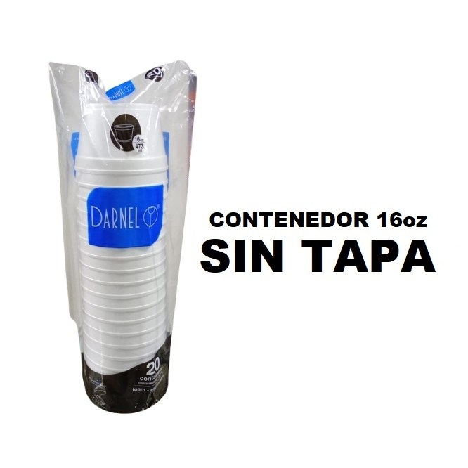 Contenedor 16onz Espumado SIN TAPA 20und