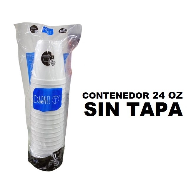 Contenedor 24onz Espumado SIN TAPA 20und