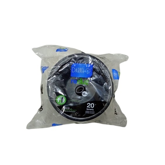 Plato 12onz Hondo Icopor Negro x 20und Darnel