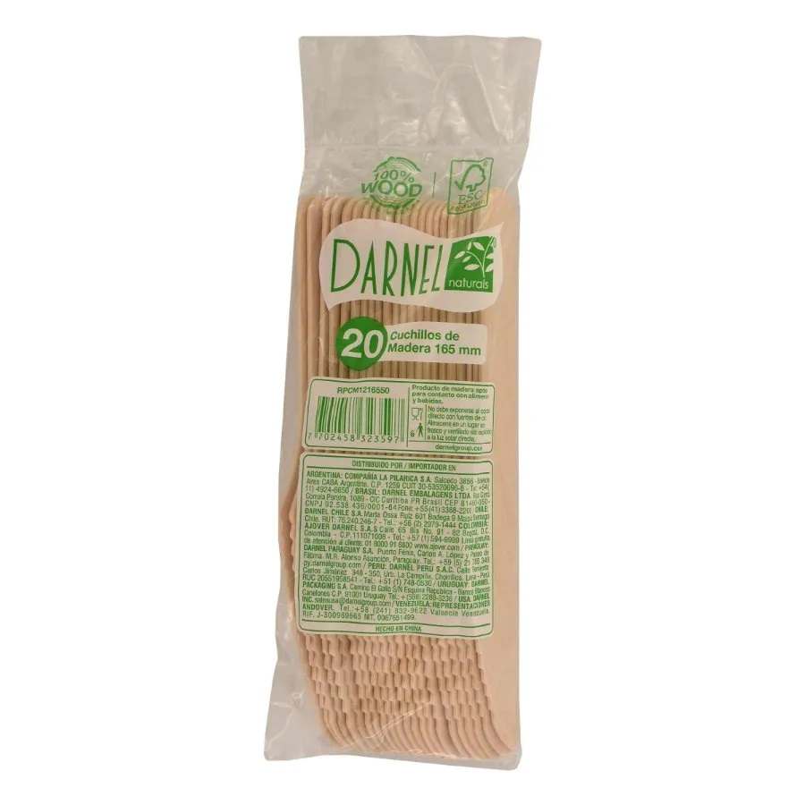 Cuchillo Madera x 20und Darnel