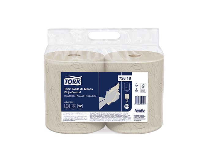 Toalla Mano Flujo Central Natural 100mt 73618 Paquete 2und