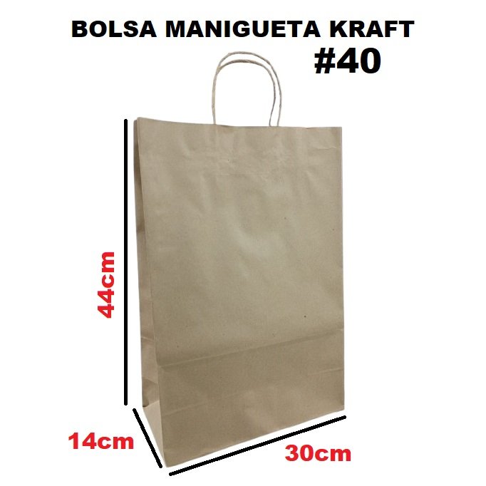 Bolsa Papel Kraft Manigueta 40 Libra x 1und