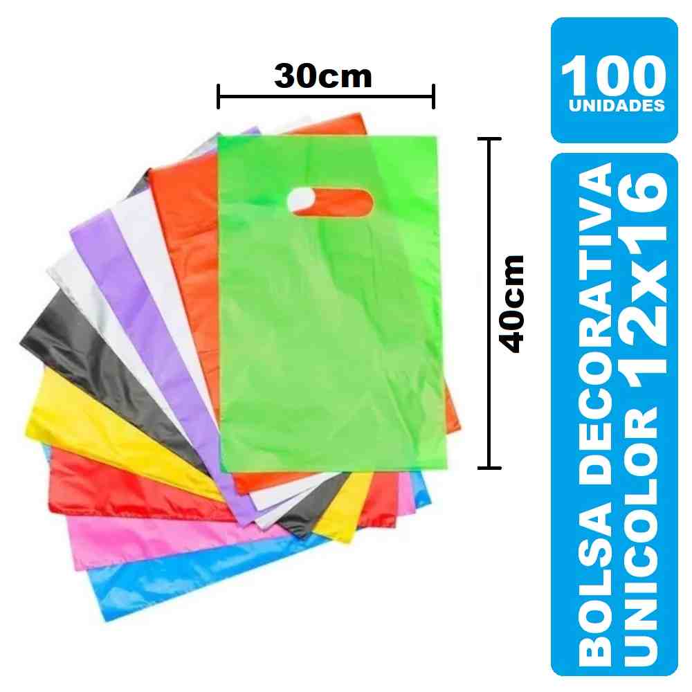 Bolsa Decorativa Unicolor 12x16 por 100und