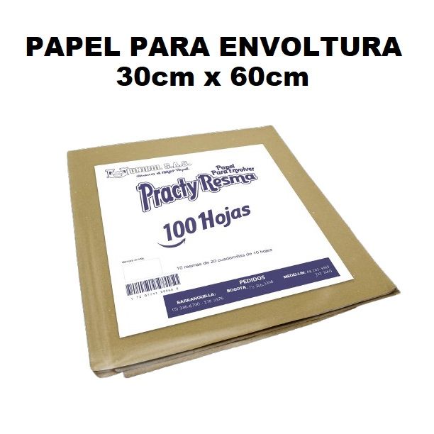 Papel Envolver Kraft 30x60cm 100und