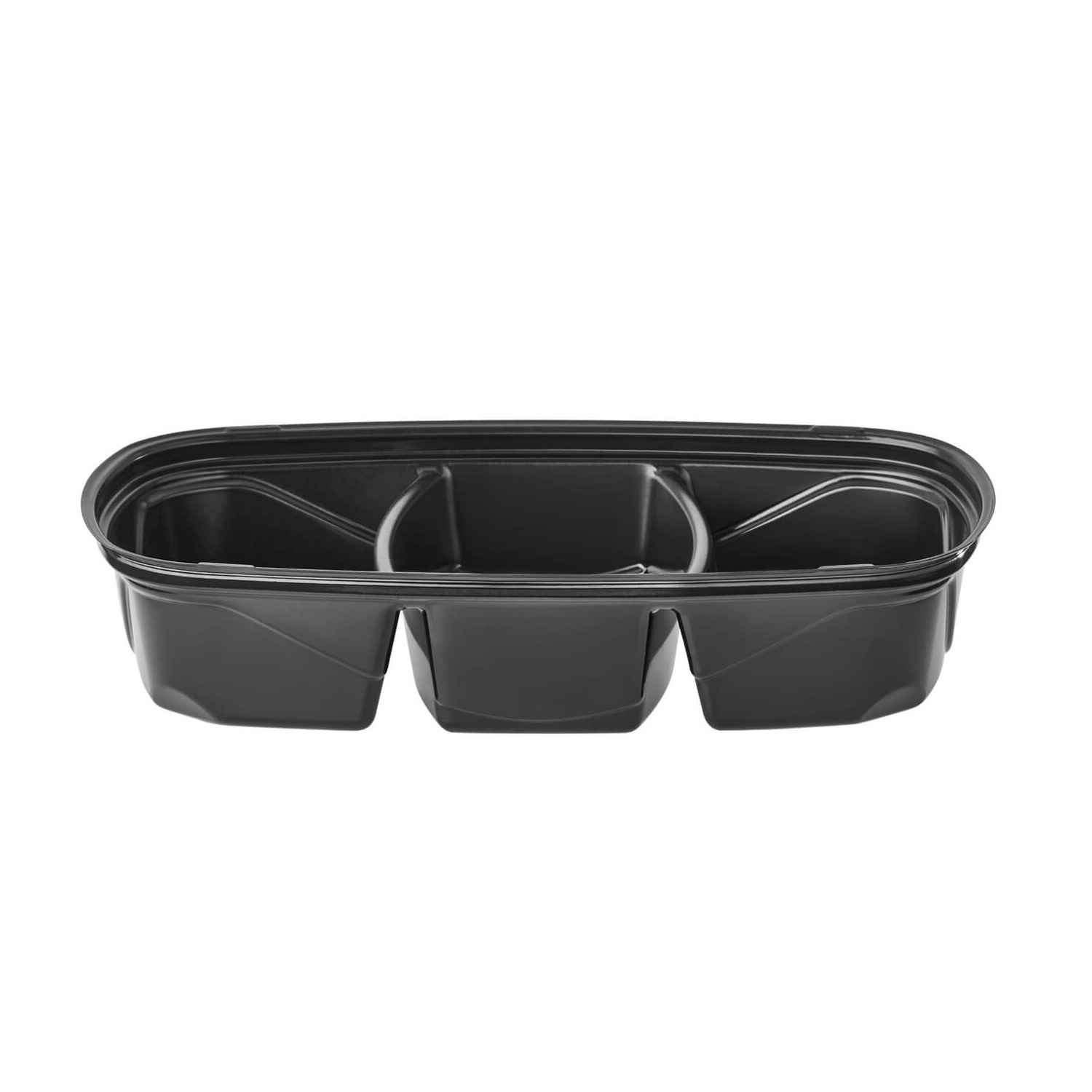 Contenedor Ovalado 3 Divisiones Negro con Tapa D7113499D