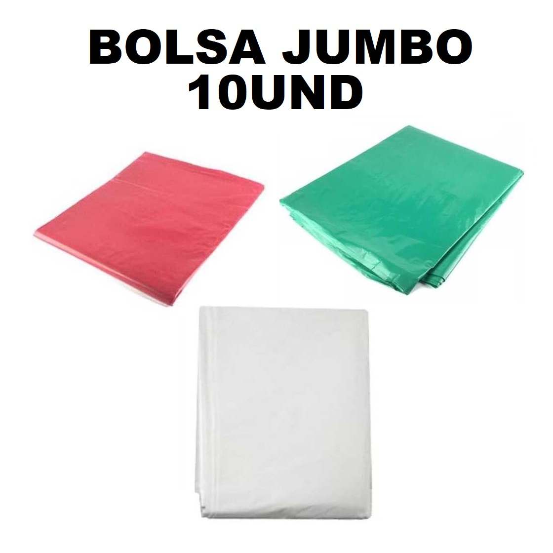 Bolsa Basura Paquete x 10und Jumbo Blanco/Roja/Verde