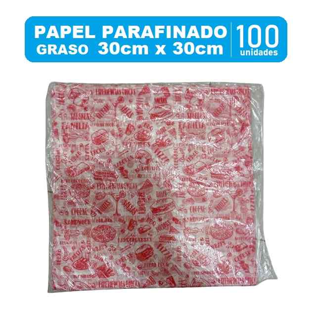 Papel Parafinado Graso Figuras Rojas 30x30 cm 100und