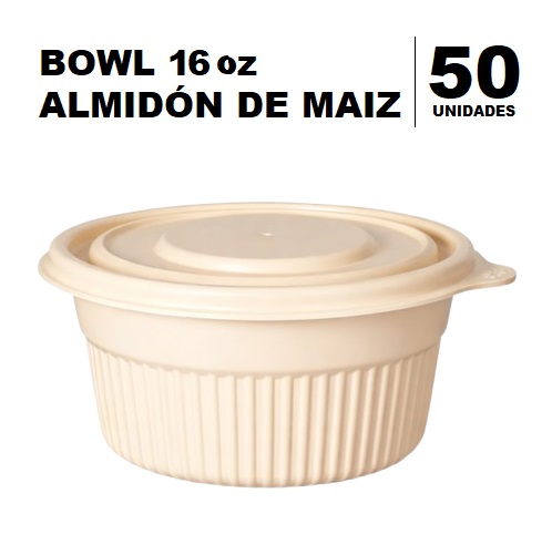 Contenedor 16onz Almidon de Maiz 50und