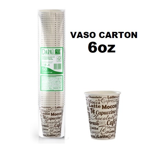 Vaso 6onz x 50und Carton Figuras Darnel