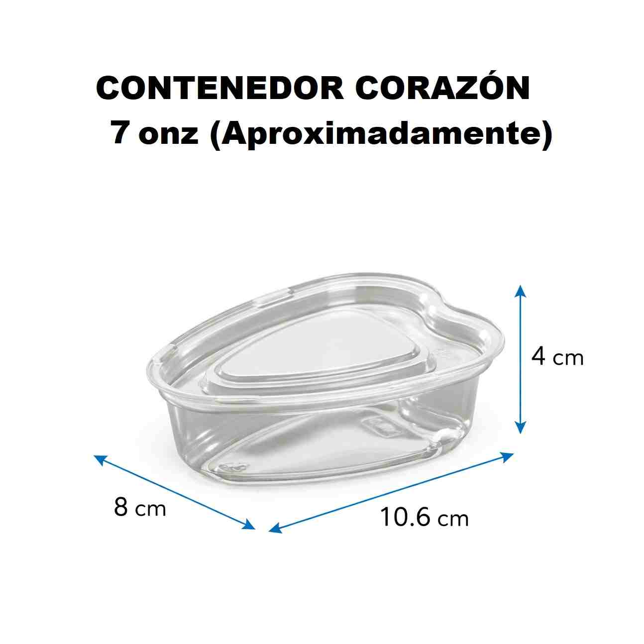 Contenedor Corazon 7onz con Tapa x 1und 8cm x 4cm D76080400Q