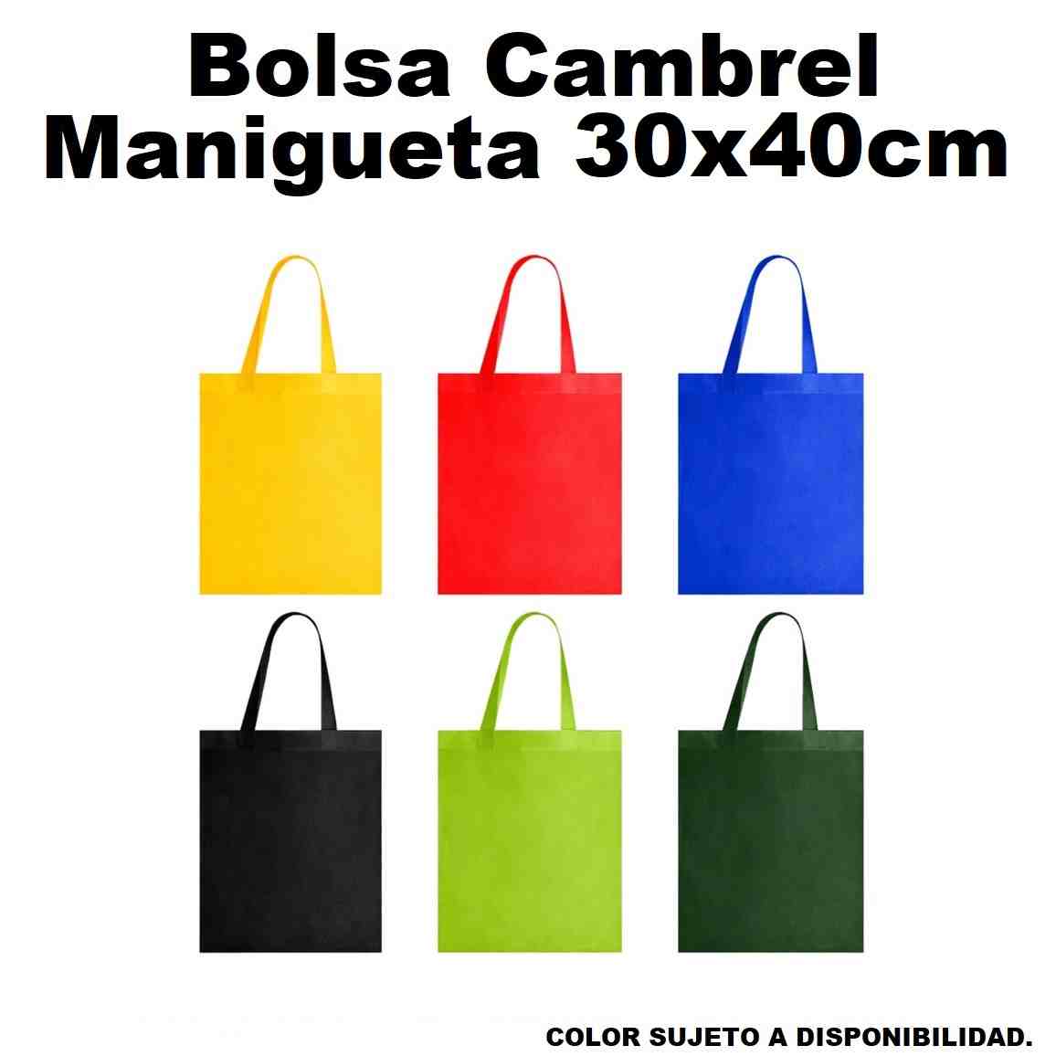 Bolsa Cambrel Manigueta 30x40 Colores JM5523