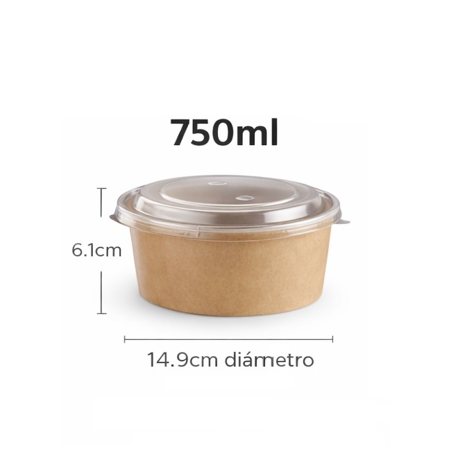 Bowl 750ml o 26onz con Tapa x 1und DARNEL