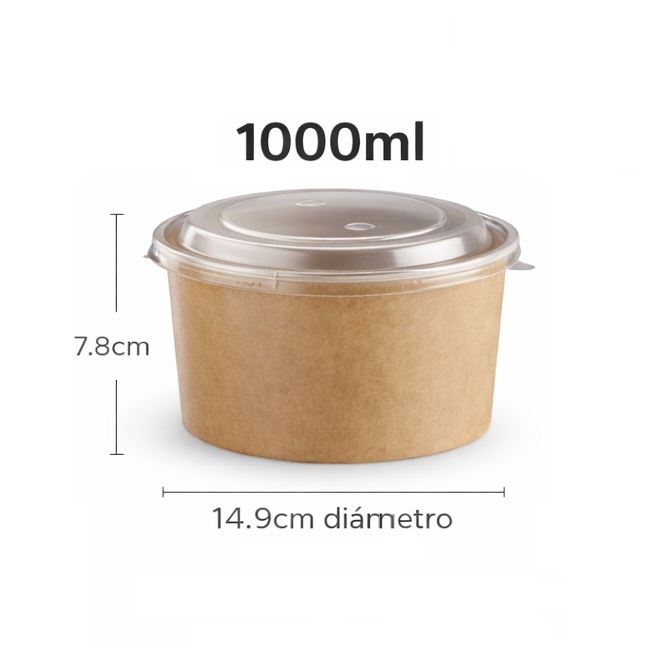 Bowl 1000ml o 32onz con Tapa x 1und DARNEL