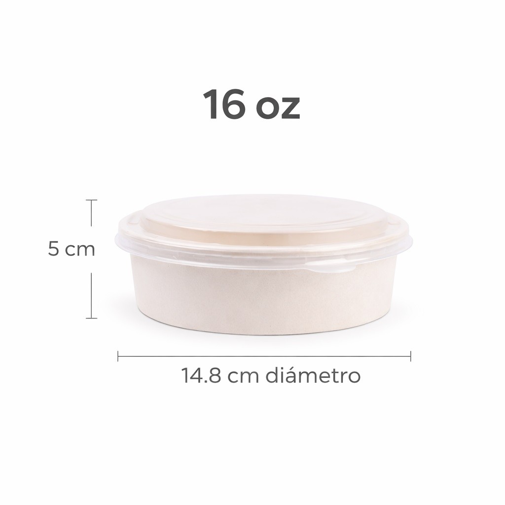 Bowl 16onz o 500ml con Tapa x 1und BIOFORM