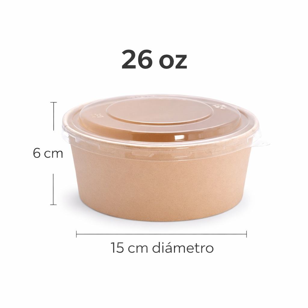 Bowl 26onz o 750ml con Tapa x 1und BIOFORM