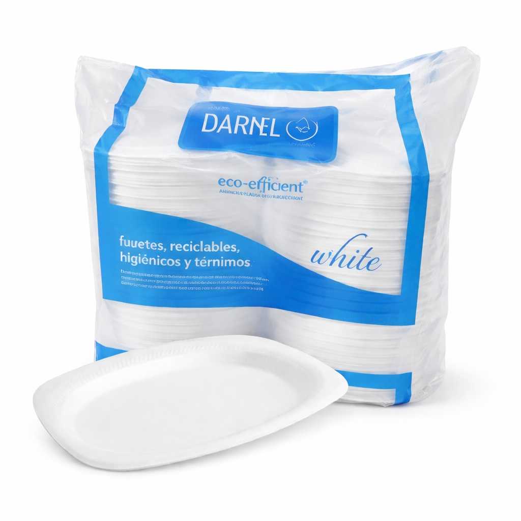 Plato Ovalado Blanco 19.5 x 28 cm – Paquete x 200 Und