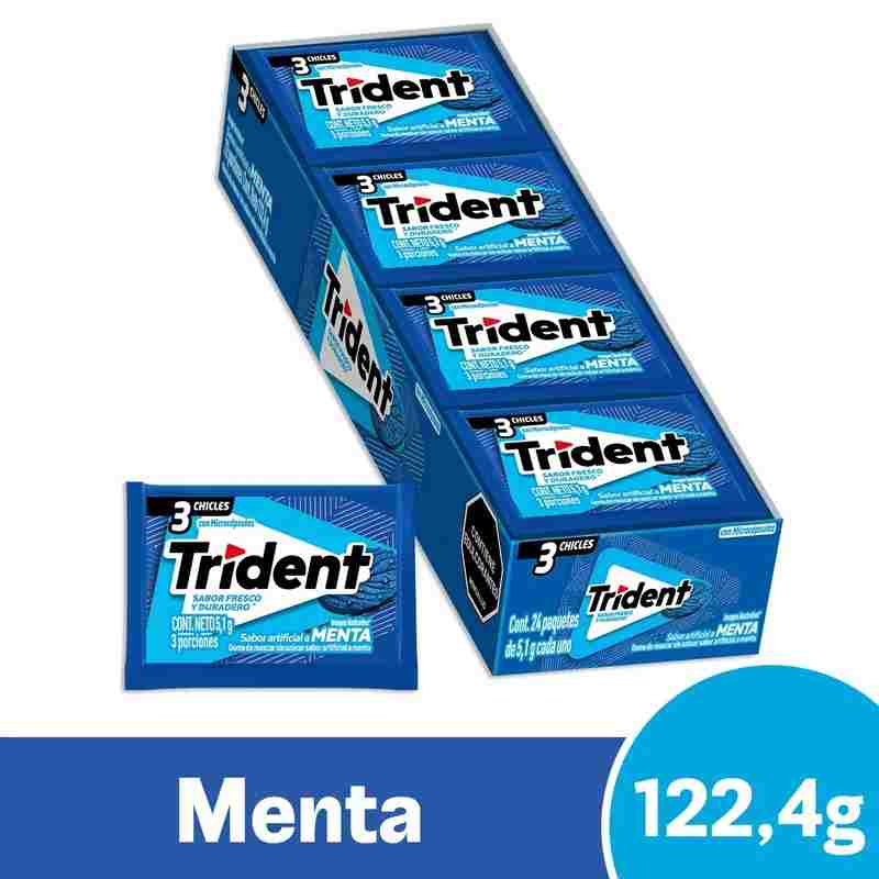 Trident Menta Display x 24Und (3 Chicles)