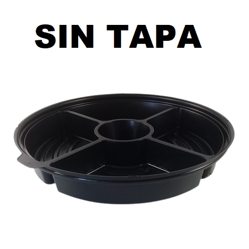 Bandeja SIN TAPA Plastica Circular 4D Divisiones x 1und