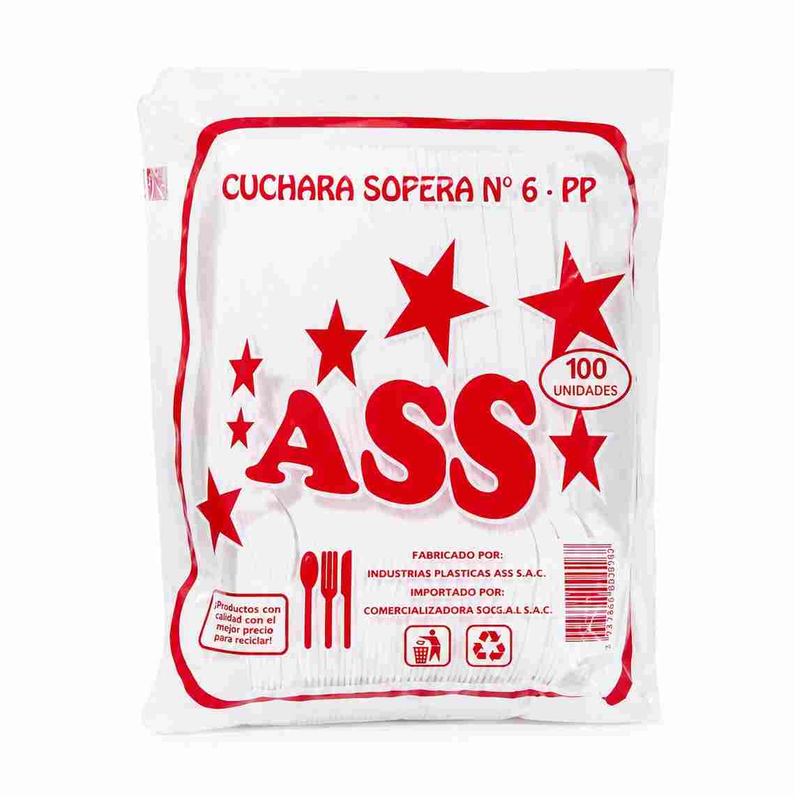 Cuchara Blanco Ass x 100und