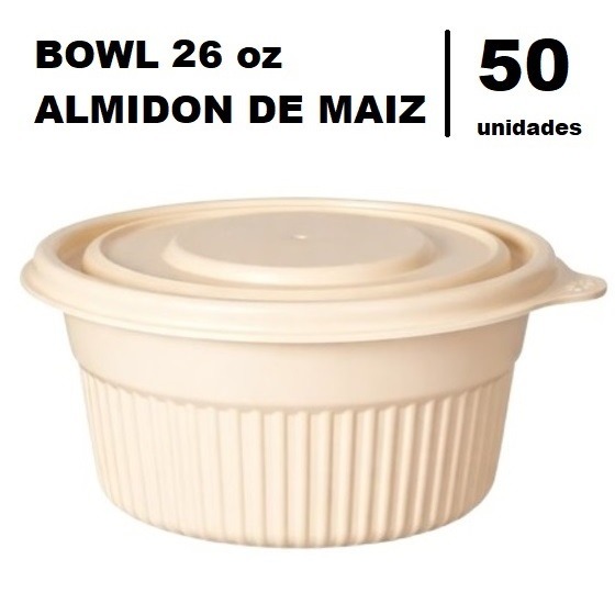 Contenedor 26onz Almidon de Maiz 50und