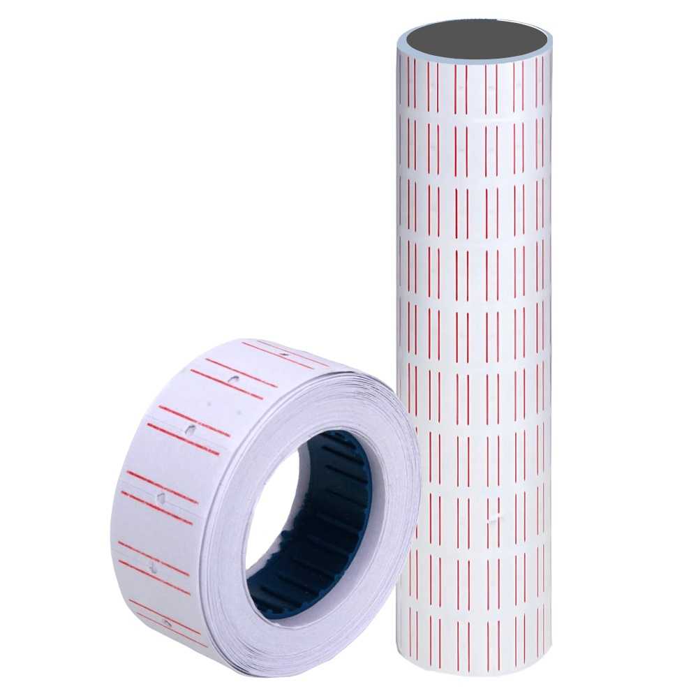 Rollo Tiqueteadora de Precios 300 Hojas Rayas Rojas JM5925