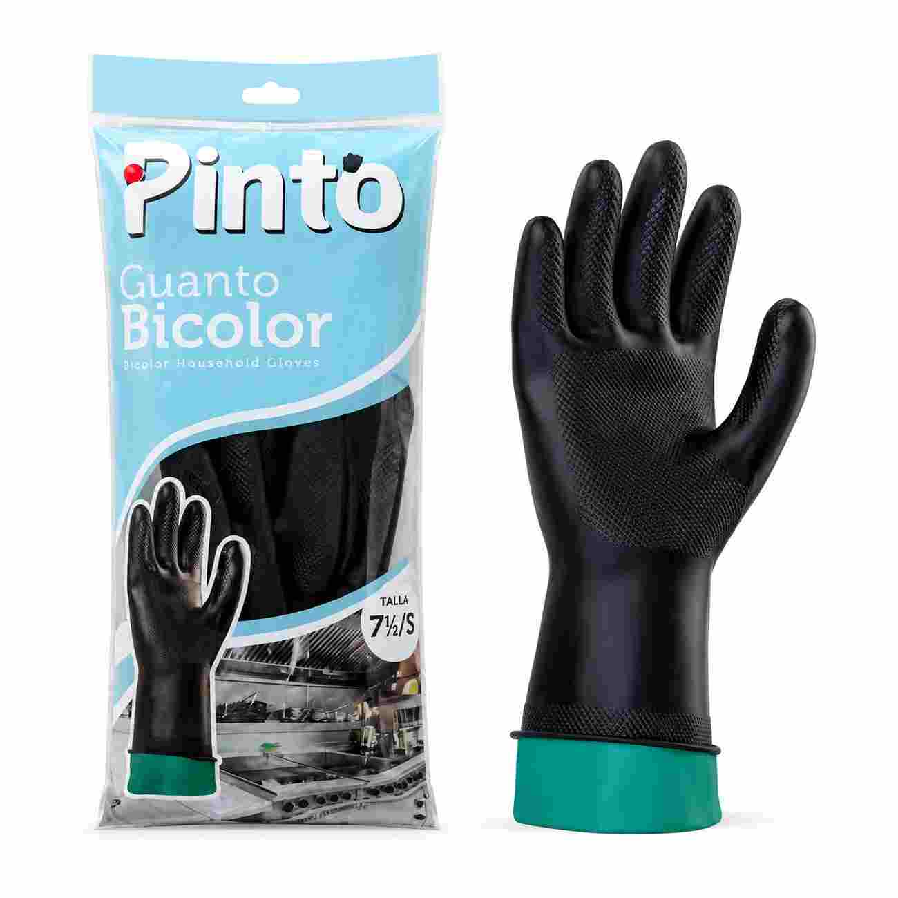 Guantes Bicolor Negro Pinto TALLA S, M y L Bolsa Azul Calibre 20