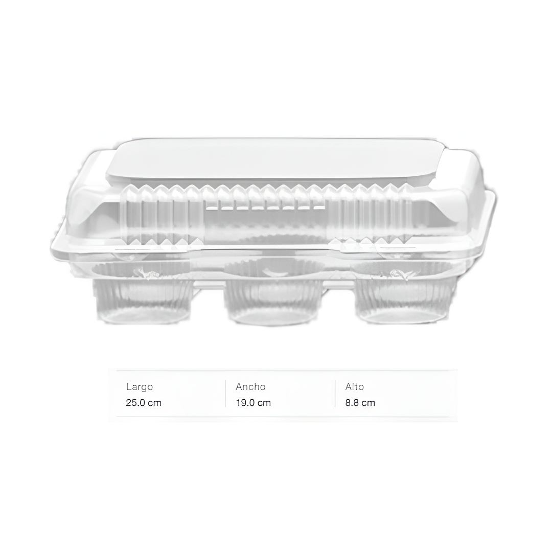 Contenedor Cupcakes VN- 6und Tapa Alta D720VN600